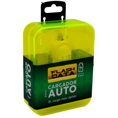 CARGADOR PARA CARRO FLASH DATA 3.0A